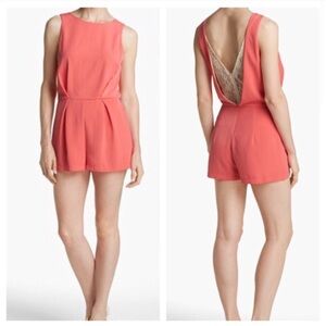 Astr Coral Pink Sleeveless romper shorts